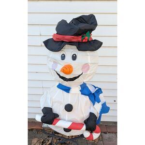 30" vintage gemmy snowman candy cane light up Christmas decoration